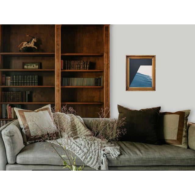 2020s "Visualization" Abstract Art in Antique Distressed Frame, Seascape Painting Transitional Wall Art by JTS For Sale - Image 5 of 9
