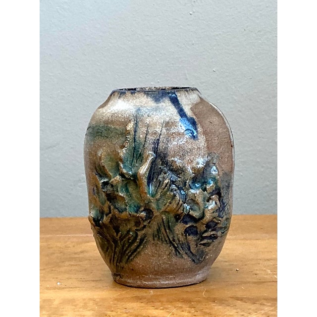 Vintage Abstract Glazed Pottery Vase For Sale - Image 12 of 12