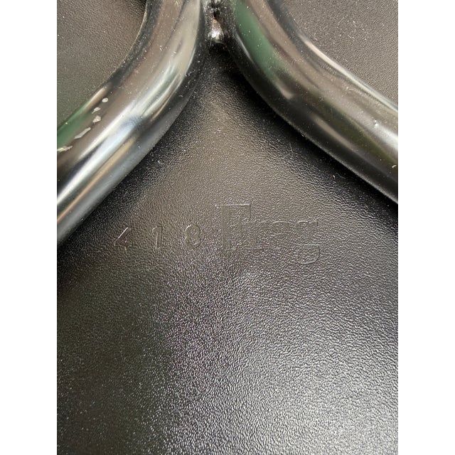 Late 20th Century Italian Frag Black Leather Countertop Stools, Set of 3 For Sale - Image 9 of 13