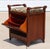 English Vintage English-Style Mahogany Hall Bench With Shoe Storage Cabinet & Upholstered Seat For Sale - Image 3 of 11