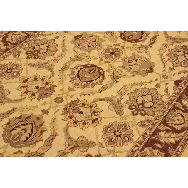 1990s Rustic Kafkaz Ivory/Brown Hand-Knotted Rug - 5'0 X 7'0 For Sale In New York - Image 6 of 8