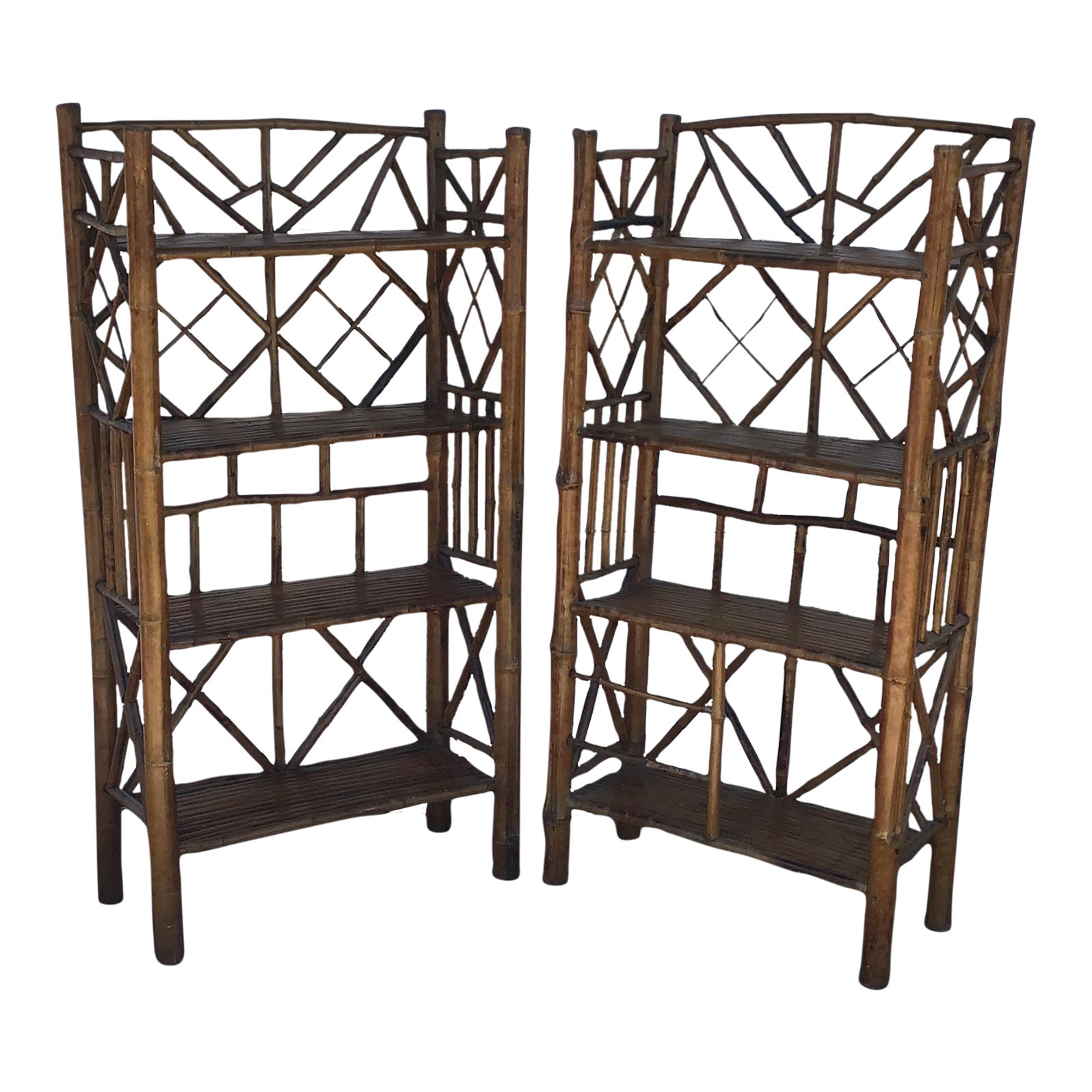 1960s Brighton Style Bookcase Set of 2 Chairish