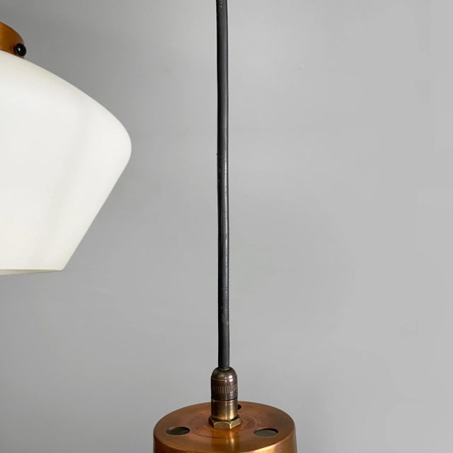 Mid-Century Modern Italian Glass and Black Metal Three-Light Chandelier, 1950s For Sale - Image 14 of 18