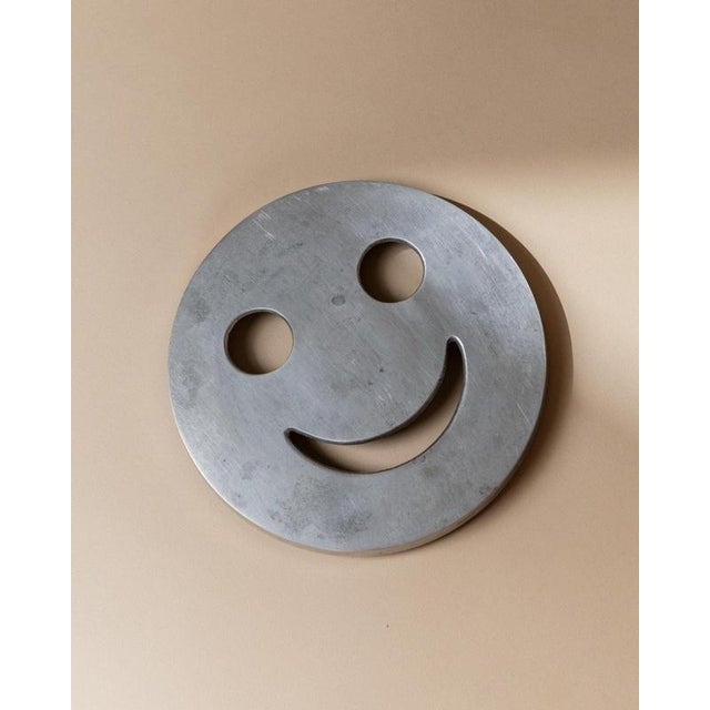 Vintage Metal Smiley-Face Shape Coaster, Italy, 1980s For Sale - Image 11 of 11