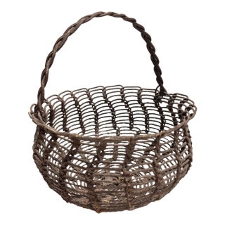Vintage Wire Egg Garden Basket For Sale