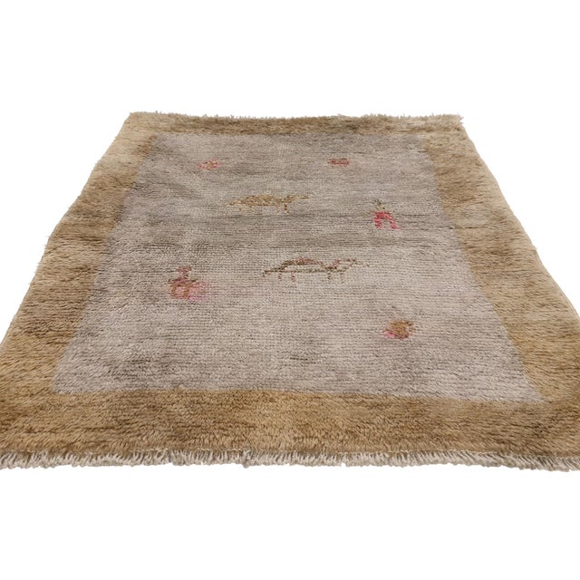 Mid-Century Modern Vintage Turkish Tulu Rug, 02'07 X 04'02 For Sale - Image 3 of 10