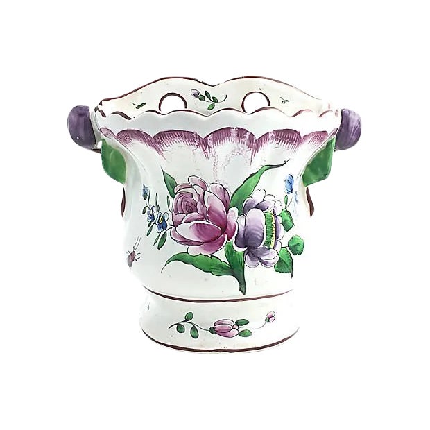 Antique Painted Wall Pocket For Sale