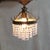 Vintage Brass Ceiling Fixture With Round Crystal Prisms For Sale - Image 4 of 7