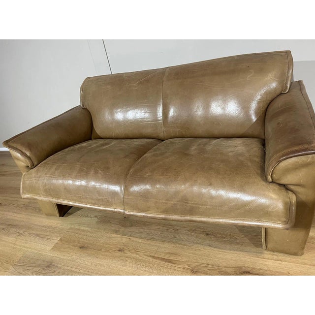 Brown Vintage 760 Bulli 2-Seater Sofa in Leather from Leolux, 1980s For Sale - Image 8 of 12