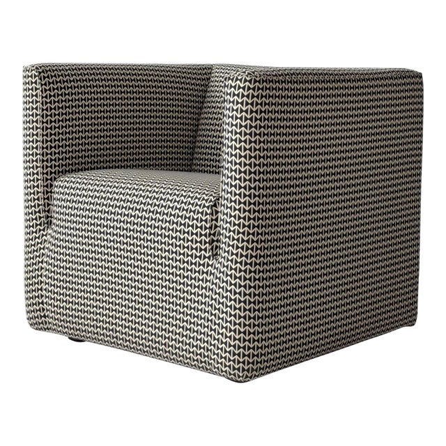 1990s Cubic Lounge Chair Attributed to Jules Heumann for Metropolitan in Alexander Girard Fabric For Sale