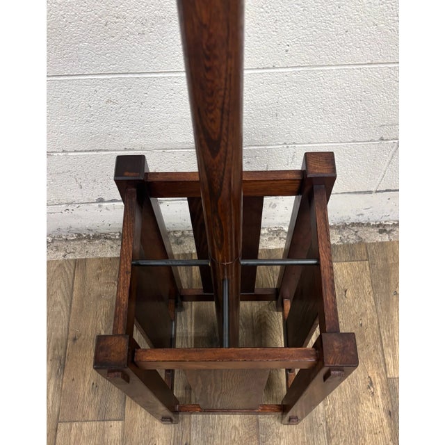Mission Antique Mission Arts and Crafts Hallway Standing Coat Rack Umbrella Stand For Sale - Image 3 of 8
