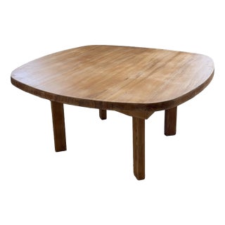 Constructivist Round Pine Table, 1950s For Sale