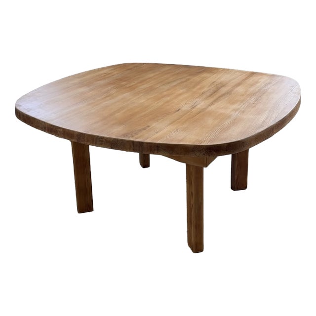 Constructivist Round Pine Table, 1950s For Sale