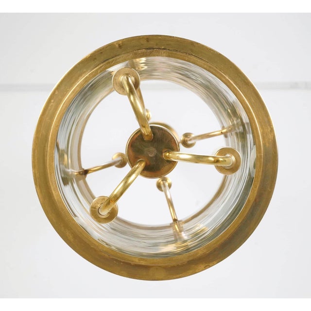 Mid 20th Century Restored French Neoclassical Brass Lantern Pendant Light For Sale - Image 6 of 8