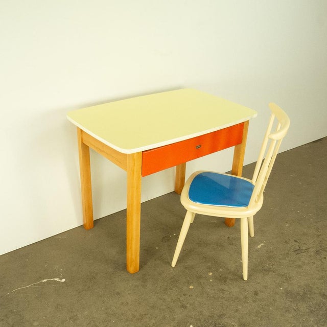 Children's Desk with Chair in Beech and Formica, 1960s, Set of 2 For Sale - Image 10 of 10