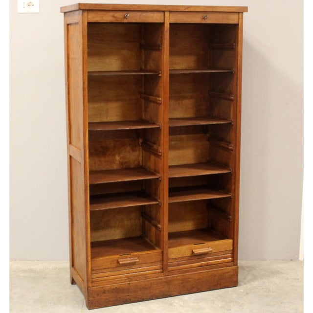 1930s Vintage Filing Cabinet in Oak, 1930s For Sale - Image 5 of 11