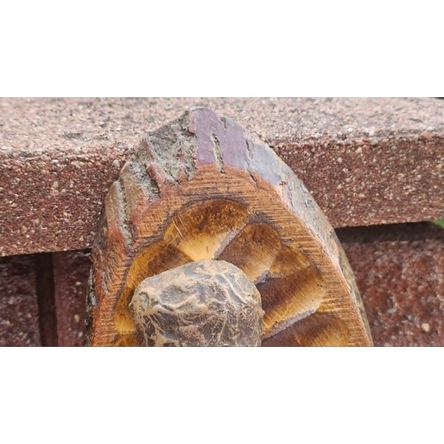 Wooden Highlander with Pipe Bas-Relief, 1950s For Sale - Image 3 of 9