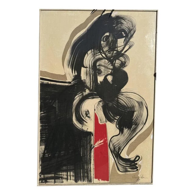 Henri Ren, Expressionist Portrait, 1987, Oil For Sale - Image 10 of 10