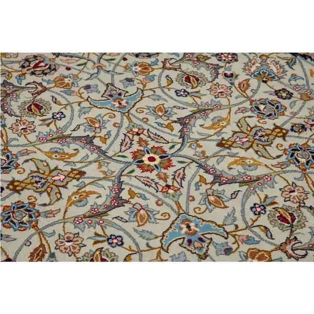 Textile 1960s Old Persian Kashan Area Rug 10’10” X 14’2″ For Sale - Image 7 of 11