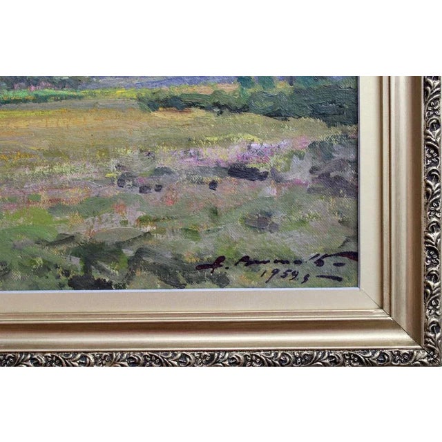 Modern Alfejs Bromults, Outskirts of Town, 1959, Oil on Cardboard For Sale - Image 3 of 9