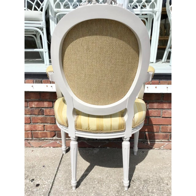 Classic French Louis XVI Fauteuil Arm Chair For Sale - Image 9 of 10