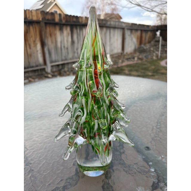 Heavy Handblown Glass Christmas Tree attributed to Murano.