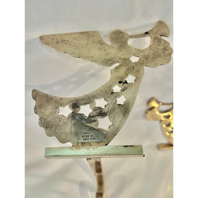 Vintage Brass Angel Christmas Stocking Hangers - A Pair For Sale In New Orleans - Image 6 of 7
