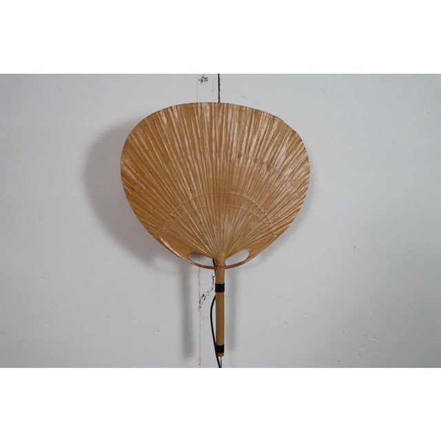 Tan Uchiwa II Wall Lamps by Ingo Maurer for M-Design, 1973, Set of 2 For Sale - Image 8 of 10