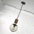 Mid Century Modern Brutalist Pendant Light Wood & Smoked Glass Globe Black Chain N O S For Sale - Image 6 of 13
