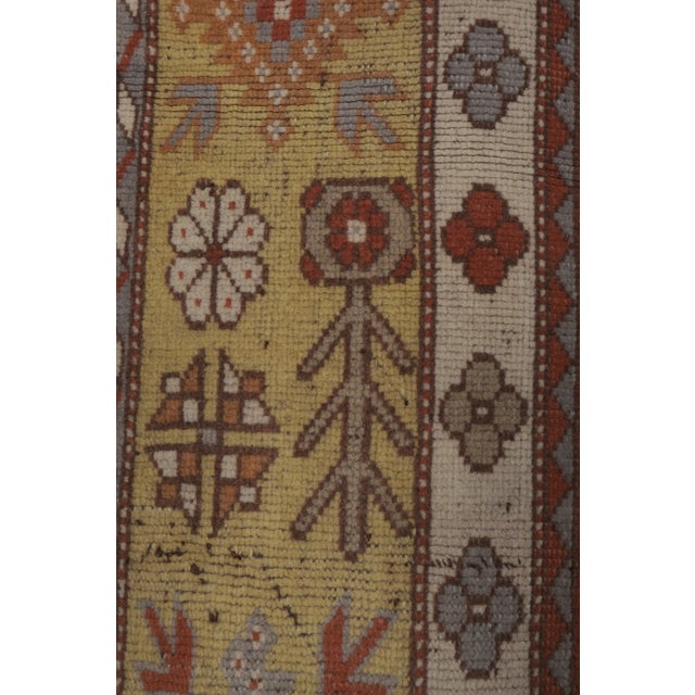1960s Vintage Oushak Milas Floral Wool Pile Rug 6'2'' X 6'6'' For Sale - Image 9 of 13