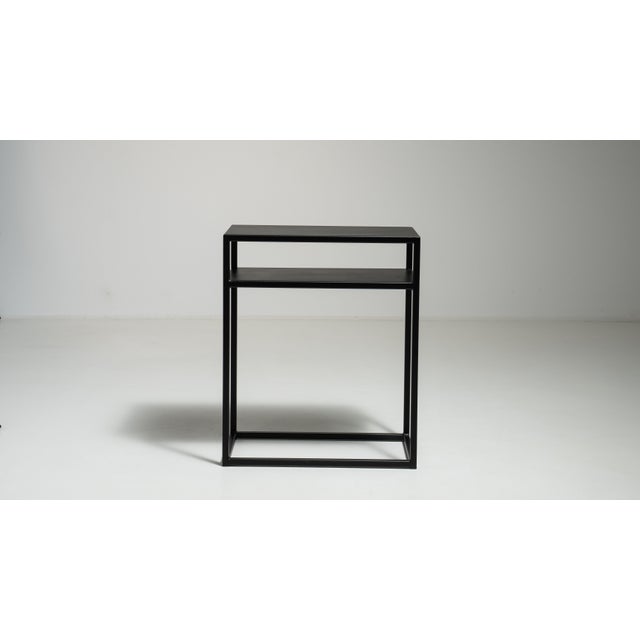 Wood Early 21st Century Poland Black Wood Side Table For Sale - Image 7 of 15