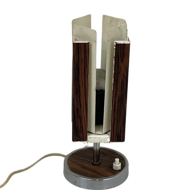 Mid-Century Modern Table Lamp with Wood Veneer & Rotatable Interior from Philips For Sale - Image 6 of 7