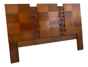Lane Brutalist Mid Century Walnut Queen Headboard