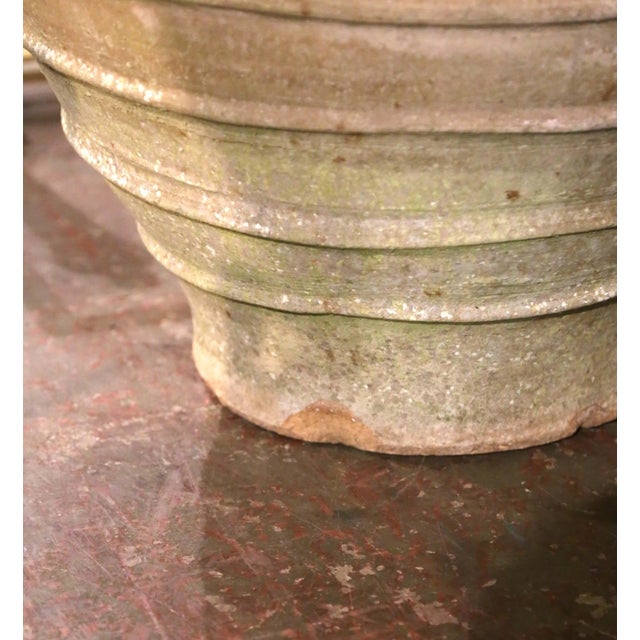 19th Century Italian Three-Handled Ribbed Terracotta Olive Jar For Sale - Image 9 of 10