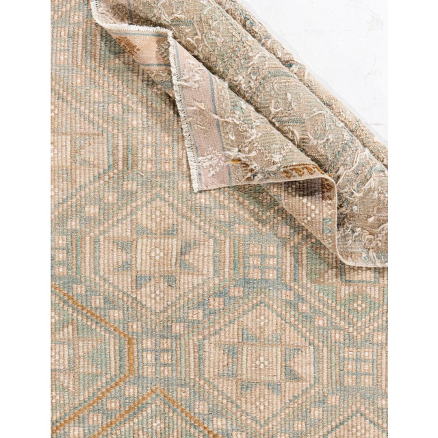 Vintage Circa 1940 Tan Turkish Kilim Flatweave Rug 5ft 9in X 9ft 6in For Sale - Image 4 of 15