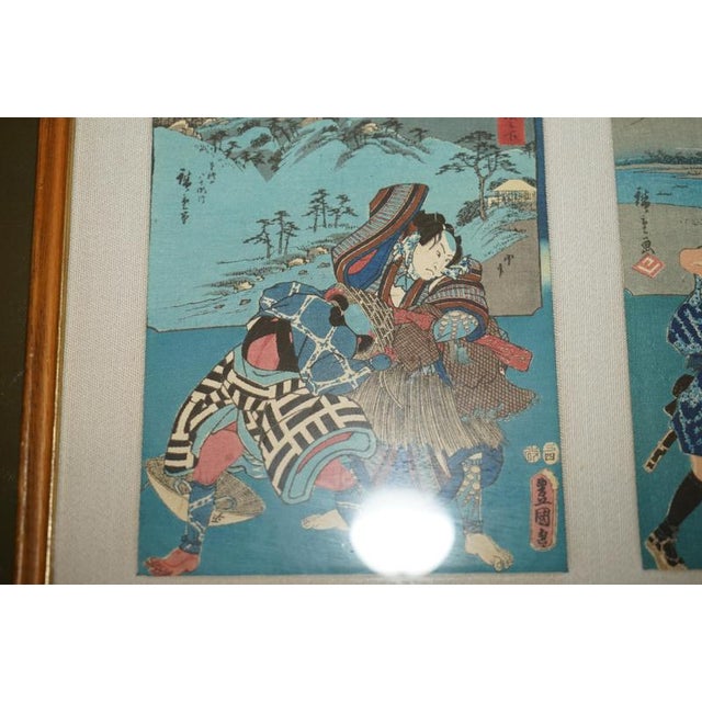 After Utagawa Hiroshige, Japanese Artworks, 1779-1858, Silk Block Prints, Set of 2 For Sale - Image 6 of 18