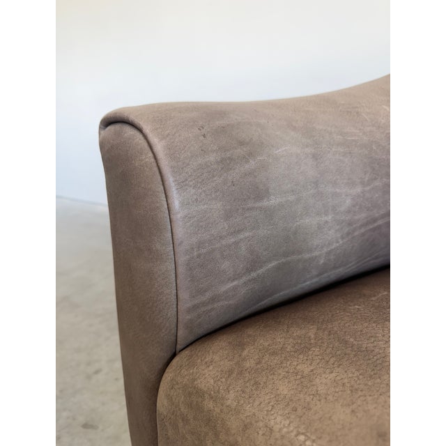 Taupe 1970s Swiss De Sede Ds-47 Grey Neck Leather Two Seat Sofa For Sale - Image 8 of 10