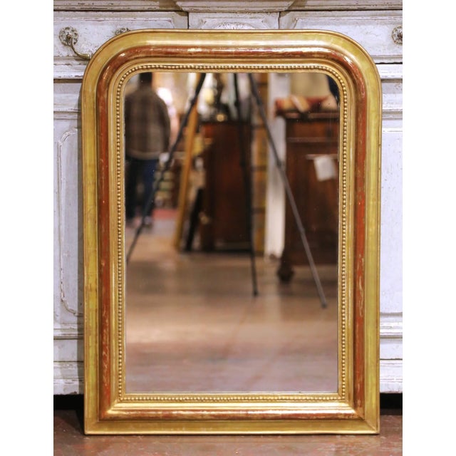 Mid 19th Century 19th Century French Louis Philippe Carved Giltwood Wall Mirror For Sale - Image 5 of 6