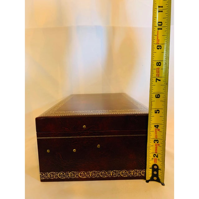 Vintage Mele Jewelry Chest With Original Key and Tag For Sale - Image 11 of 13