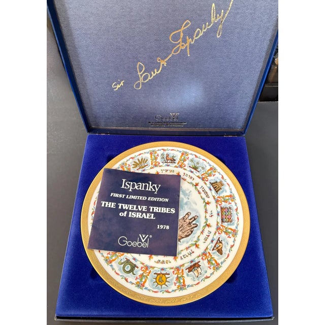 Mid-Century Modern "The Twelve Tribes of Israel" Decorative Plate by Laszlo Ispanky for Goebel – First Edition 1978 With Original Box For Sale - Image 3 of 10