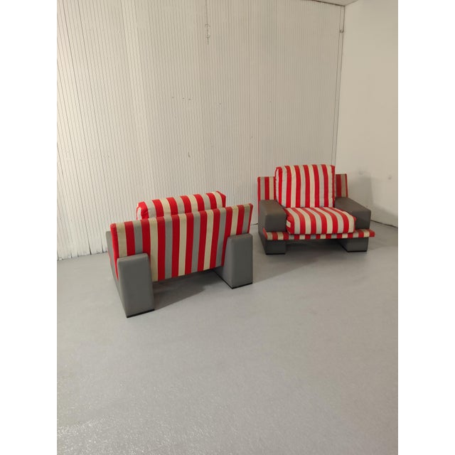 Wood Vintage Armchairs in Fabric and Wood, 1970s, Set of 2 For Sale - Image 7 of 11