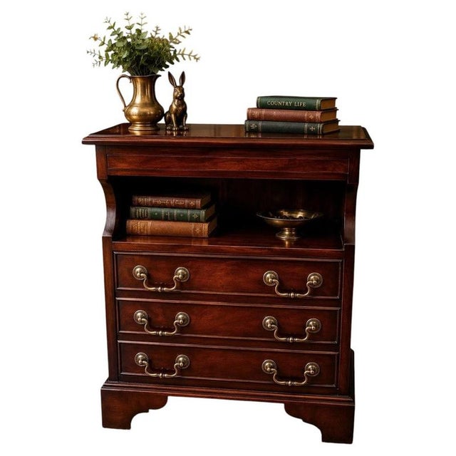 Mahogany Bedside Cabinet with Pull-Out Writing Slide and Cupboard For Sale - Image 9 of 9
