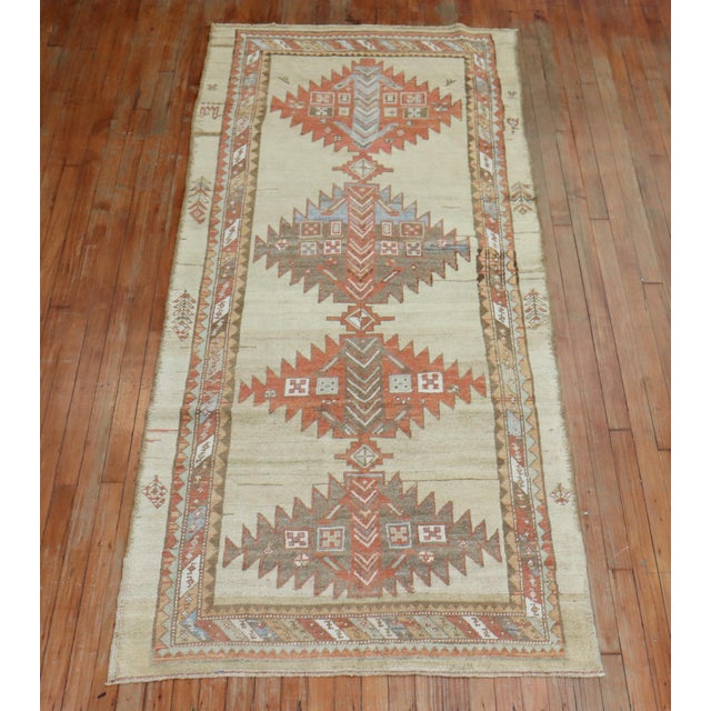 Early 20th Century Tribal Camel Persian Serab Geometric Casual Runner - 3'7" x 8'9" For Sale In New York - Image 6 of 6