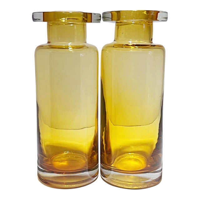 Pair of "The Alchemist" Jars in Amber For Sale