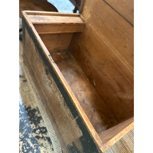 Antique English Pine Blanket Chest For Sale - Image 9 of 10