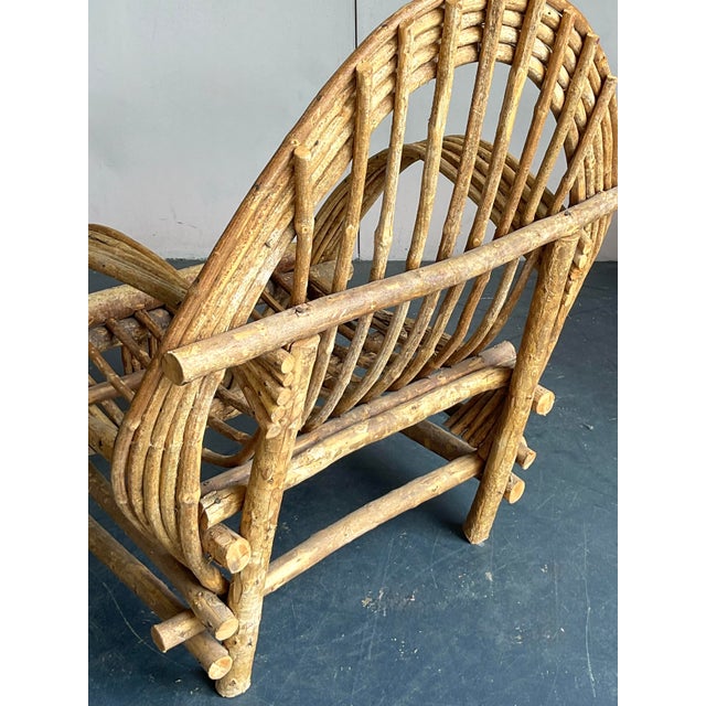 Vintage Boho Bent Branch Adirondack Chairs - A Pair For Sale In West Palm - Image 6 of 7