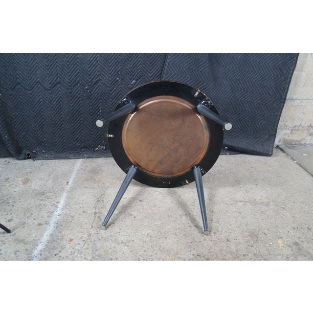 Turkish Hammered Copper Round Coffee Side End Tray Table Plant Stand 26" For Sale - Image 11 of 12