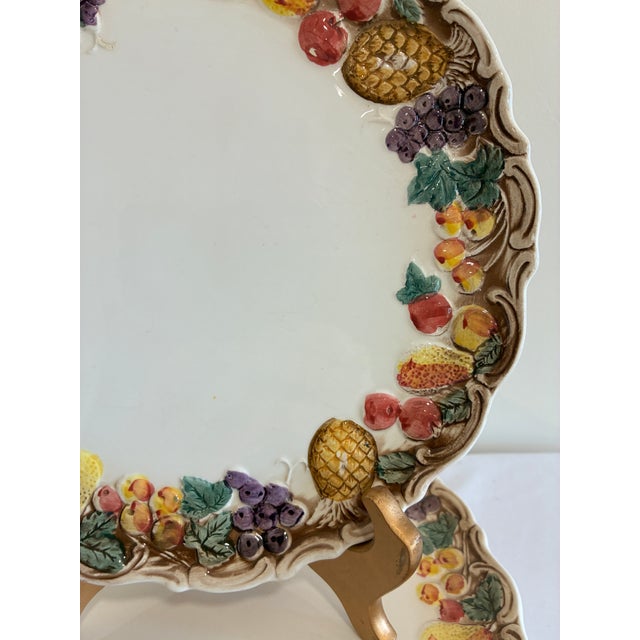 Vintage Lefton Majolica Style Fruit Border Dinner Plates, Set of 6 For Sale In Oklahoma City - Image 6 of 10