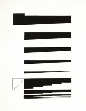 Reproduction Black and White Minimalist Architectural Graphic Print