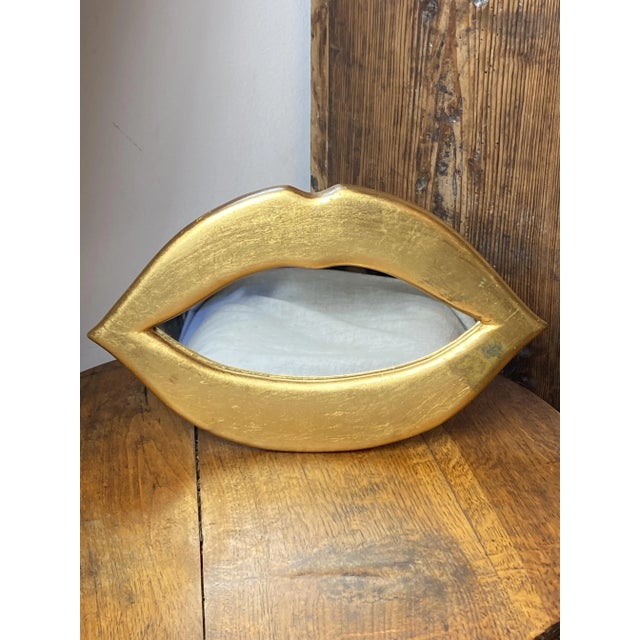 Gold Leaf Plaster Lip Mirror, 1970s For Sale - Image 12 of 12